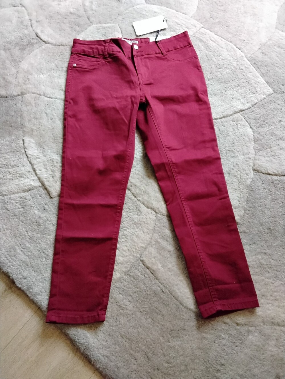 NWT, "Sandpiper" Cranberry red Straight Leg Jeans, Size 12P